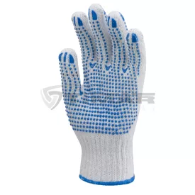   Munkavédelmi  Kesztyű Fehér cérnakesztyű, két oldalán kék pöttyözött 4355  9/L
