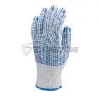 Munkavédelmi  Kesztyű Fehér cérnakesztyű, két oldalán kék pöttyözött 4355  9/L