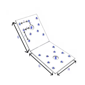   Faösszekötő  sarokvas  70x70x55x2,5mm csavarozható 45.-Fokos