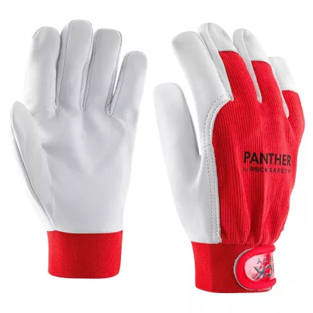 Munkavédelmi  Kesztyű ROCK Panther 4515 Fehér kecske színbőr, piros kézhát 10/XL