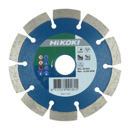 Hikoki  752851 Gyémánt vágótárcsa szegmentált (10mm) beton/kemény tégla/gránit  115x22,2mm