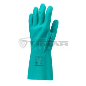   Munkavédelmi  Kesztyű Zöld 33cm hosszú érdesített nitril, sav-,lúg-,olaj-,zsír-,és vegyszerálló 5527  7/S