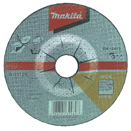 Makita  B-21129 Tisztítótárcsa  INOX, 125x22,23mm, 6,0mm vastag