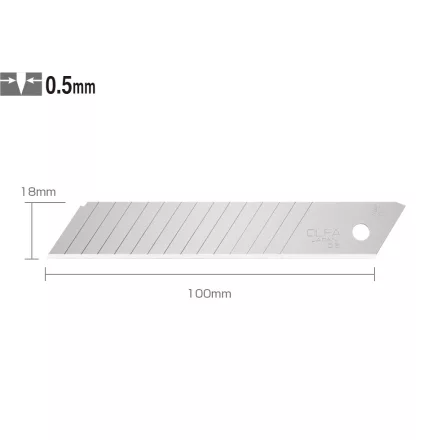 OLFA  Tartalék penge 18mm/100mm/0,5mm (sárga, 50db)  LBD-50