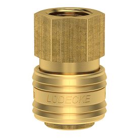 LÜDECKE Gyorscsatlakozó kuplung 1/4˝ BM réz (ES14I)