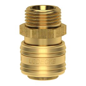 LÜDECKE Gyorscsatlakozó kuplung 1/4˝ KM réz (ES14A)