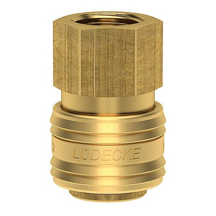 LÜDECKE Gyorscsatlakozó kuplung 3/8˝ BM réz (ES38I)