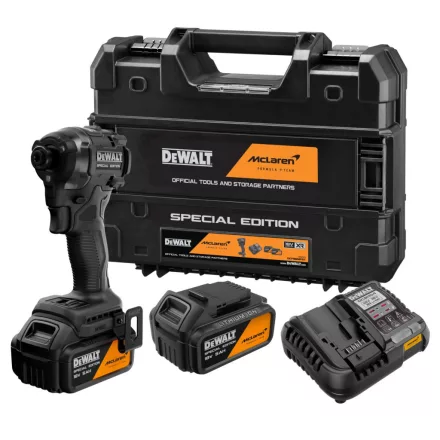 DeWALT DCF86MP2T-QW Akkus ütvecsavarozó 1/4" 18V 5,0Ah, T-STAK koffer MCLAREN