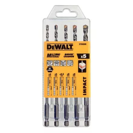 DeWalt DT60099-QZ Fúrószár készlet, 5részes, 1/4" (hatlap) befogás