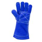 Munkavédelmi  Hegesztőkesztyű kék marhahasíték, szikraálló, 350°C-ig véd 1WEL360009  9/L