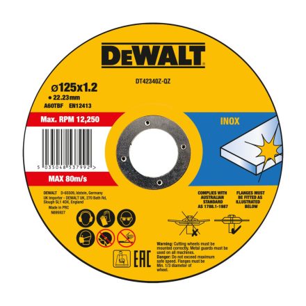 DeWalt DT42340Z-QZ Vágótárcsa 125x1,2x22,2mm Inox