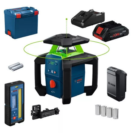 Bosch GRL18V-4-34CVG Forgólézer (zöld) 18V 1x4,0Ah, L-BOXX374, 0601061H00