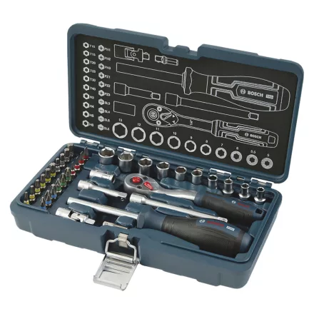 Bosch 1600A03AC7 1/4"-os racsnis készlet, 37 részes