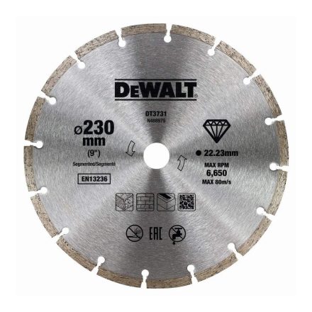 <DeWalt DT3731-QZ Szegmentált gyémánt vágótárcsa 230mm