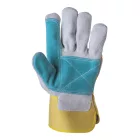 Munkavédelmi  Kesztyű Szürke-sárga marhahasíték, vászon kézhát 230  10/XL