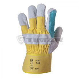   Munkavédelmi  Kesztyű Szürke-sárga marhahasíték, vászon kézhát 229  9/L