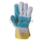 Munkavédelmi  Kesztyű Szürke-sárga marhahasíték, vászon kézhát 229  9/L