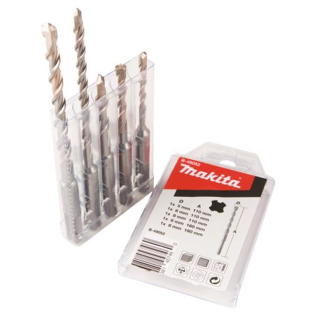 Makita B-49052  Fúrószár készlet 5 részes  5x110; 6x110; 6x160; 8x110; 8x160 SDS-Plus V-plus (2élű)