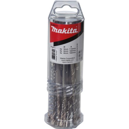 Makita B-49111  Fúrószár készlet 5x110 (3db) 6x160 (5db) 8x160 (3db) SDS-Plus V-plus (2élű)