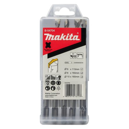 Makita B-54704 SDS-Plus V-plus fúrókészlet 5db-os 6x110mm, 8,8,10,10x160mm