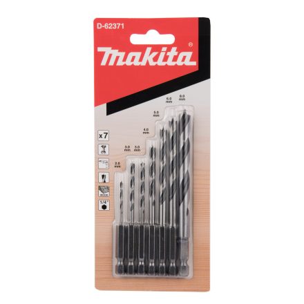 Makita  D-62371 Hatszög befogású fafúró készlet 2,3,3,4,5,6,8mm