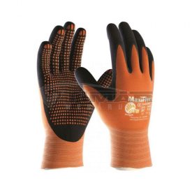   Munkavédelmi  Kesztyű ATG 42-848 MaxiFlex Endurance AD-APT Narancs-fekete nitril mártott, pöttyözött tenyér  8/M