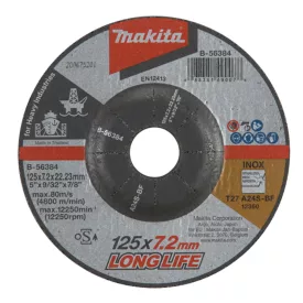   Makita  B-56384 Csiszolótárcsa INOX 125x7,2mm A24S LONG LIFE