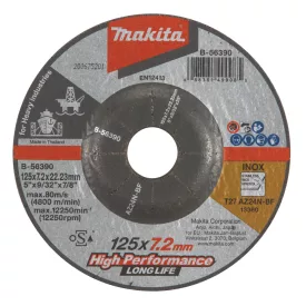   Makita  B-56390 Csiszolótárcsa INOX 125x7,2mm AZ24N LONG LIFE