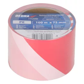   Dedra 11T2090 Munkavédelmi jelölőszalag, nem öntapadós, PIROS-FEHÉR 100mx75mm