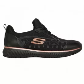   Munkavédelmi  Cipő Női SKECHERS SQUAD fekete-arany SR 77222EC 35-ös