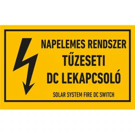   Öntapadó matrica 160x100mm (NAPELEM Tűzeseti DC lekapcsoló)
