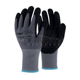   Munkavédelmi  Kesztyű Fekete-szürke, homokszemcsés nitril mártott, pöttyözött tenyér TOP_SNS-D-8  8/M