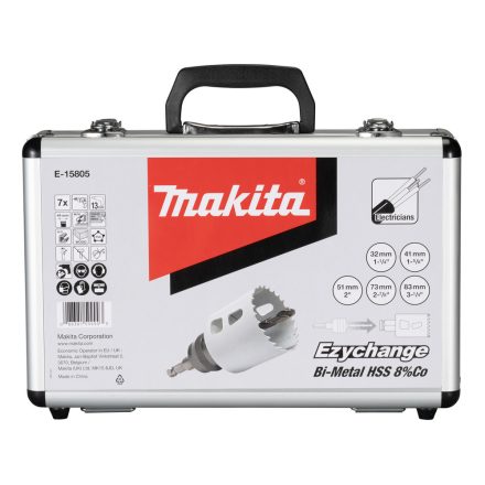 Makita  E-15805 Ezychange készlet 32,41,51,73,83mm+adapter+közp.