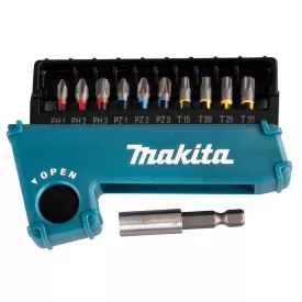   Makita  E-03567 11 részes bitkészlet PH1,PH2,PH3,PZ1,PZ2,PZ3,T15,T20,T25,T30 bittartóval