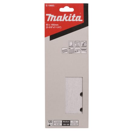 Makita  E-19663 Csiszolópapír 93x185m K120 10db