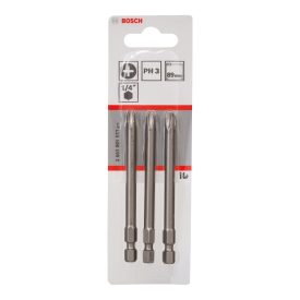   Bosch 2607001537 Csavarozó bitfej, extra kemény, phillips PH3x89mm 3db