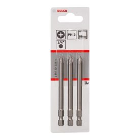   Bosch 2607001535 Csavarozó bitfej, extra kemény, phillips PH2x89mm 3db