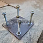 Furatolt talplemez 150x150x 5mm 4x12mm furattal, natúr