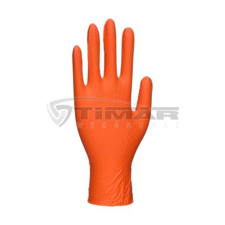 Munkavédelmi  Egyszer használatos kesztyű PORTWEST A930 Narancs nitril, szilikonmentes 100db PW-A930ORR  10/XL