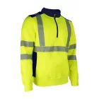 Munkavédelmi  Pulóver Coverguard FRISS FLUO S-es sárga-sötétkék, cipzáras álló gallér 5FRI160