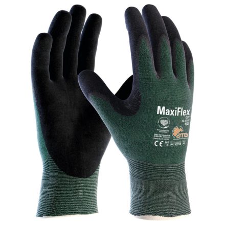 Munkavédelmi  Kesztyű ATG 34-8743 MaxiFlex Cut Zöld nitril mártott, vágásbiztos 7/S