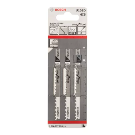 Bosch 2608637723 Szúrófűrészlap Clean for Wood U 101 D 3db