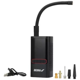   Dedra DEPP011 Akkus pumpa (2x2000mAh) adapterekkel, powerbank funkcióval, USB-ről tölthető