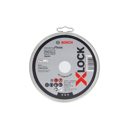 Bosch Standard for Inox Vágótárcsa X-LOCK 125x1,0x22,23mm INOX 10db 2608619267