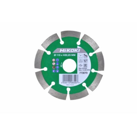 Hikoki  773070 Gyémánt vágótárcsa szegmentált (10mm) UNIVERZÁLIS 115x22,2mm