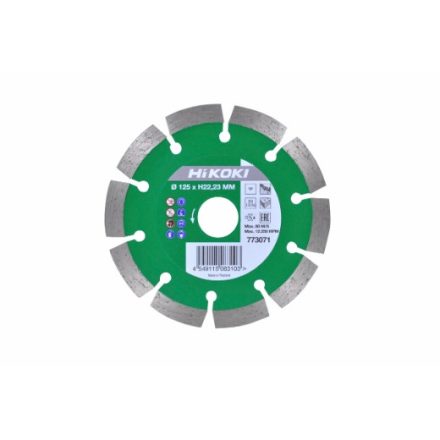 Hikoki  773071 Gyémánt vágótárcsa szegmentált (10mm) UNIVERZÁLIS 125x22,3mm