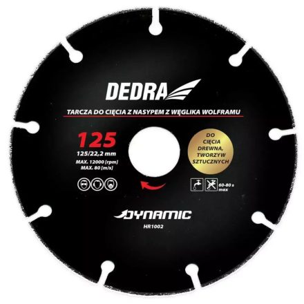 Dedra  HR1002 Vágókorong 125mm fához, műanyaghoz