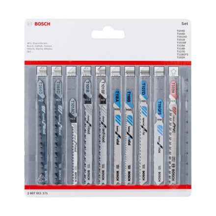 Bosch 2607011171 Szúrófűrészlap készlet tetszőleges anyaghoz 10 r. (wood, metal,inox,alu,pvc)