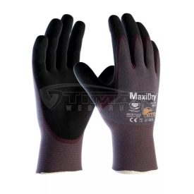   Munkavédelmi  Kesztyű ATG 56-424 MaxiDry Lila-fekete, tenyéren nitril mártott, olaj-, és vízálló  9/L