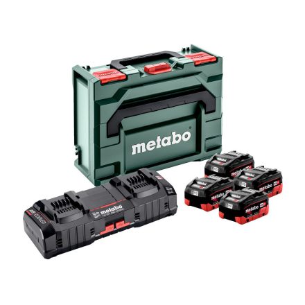 Metabo  685135000 Akkumulátor szett (alapkészlet) 4xLi-HD 18V/8,0Ah és ASC 145 DUO dupla gyorstöltő, metaBOX 145
